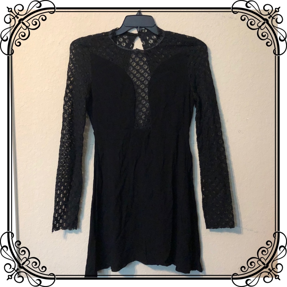 Foxiedox black lace minidress
